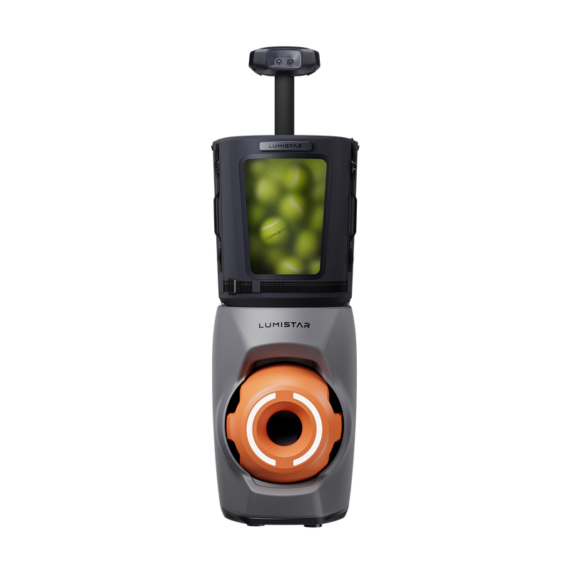 Front view of the Lumistar TERO Pro tennis ball machine
